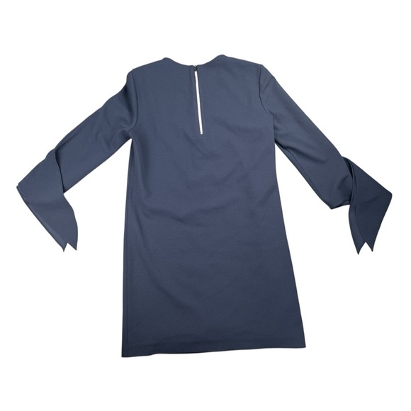 Tibi Tie Sleeve Structured Crepe Navy Shift Dress In Size 2 - Picture 7 of 11